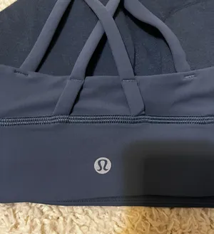 Lululemon Energy Bra Long Line High Neck Tough Iron Blue Size 4 thumbnail 4
