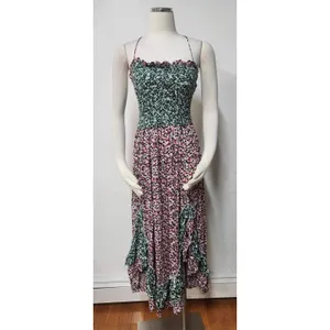Free People Shirred Detail In Floral Print Maxi Dress Size S. B-3 thumbnail 5
