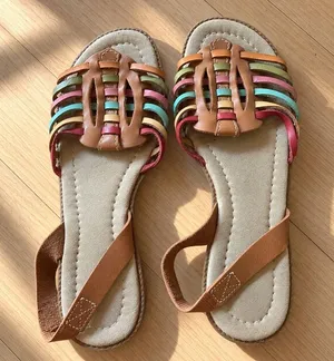 Montego Bay Club 8.5 Multicolor Woven Leather Huarache Slingback Sandals thumbnail 1