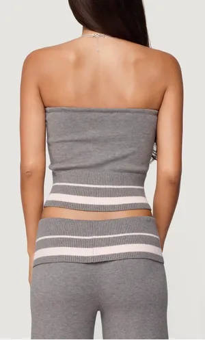 Edikted kaliya stripe strapless knot top thumbnail 2
