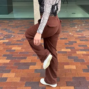 Primark Denim Co Brown Cargo Style Straight Leg Pants thumbnail 2