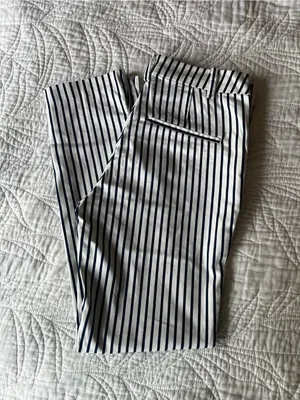 H&M Striped Navy & White Slim Ankle Pants thumbnail 4