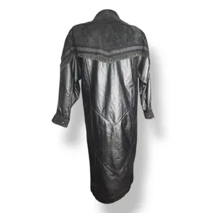 Vintage Wilsons Leather Black Trench Coat Thinsulate‎ Insulated Medium Longline thumbnail 12