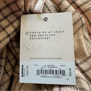 Lauren Conrad Beige Plaid Scarf thumbnail 7
