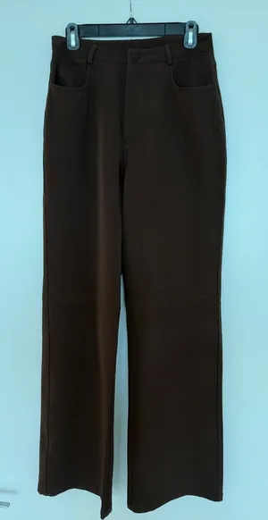 Princess Polly Brown High Waisted Trousers in Size 6 thumbnail 1