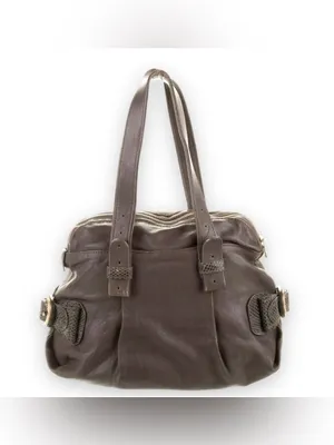See by Chloé Gray Brown Leather Shoulder Bag Snakeskin Trim thumbnail 6