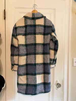 Abercrombie & Fitch plaid wool blend shacket thumbnail 5
