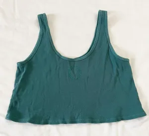 set active crop tank top waffle knit emerald green thumbnail 1