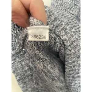Ann Taylor Loft Women's Short Sleeve Blue White Rayon Blend Soft Sweater Large M thumbnail 5