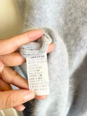 Vintage Y2K Cashmere Blend Sweater Dress Size Small Light Gray Super Fuzzy 2000s thumbnail 4