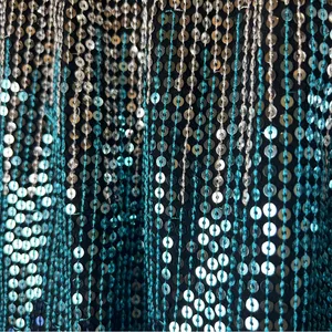Vintage Free People Sequin Ombre Mini Skirt - Navy, Teal & Silver thumbnail 4