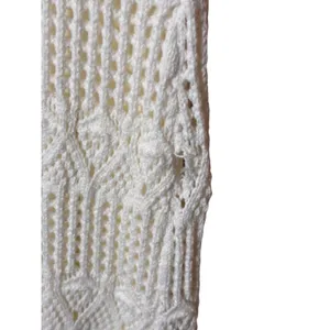 Olive +‎ Oak Womens Maxi Dress S White Crochet Pointelle Knit Boho Coastal READ thumbnail 3