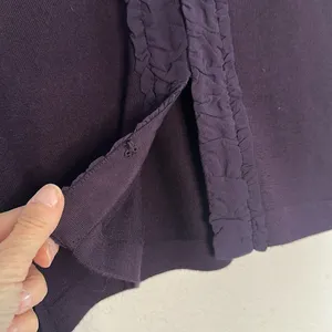 Banana Republic Extra Fine Italian Merino Wool Plum Cardigan Sweater Small Flaw thumbnail 3