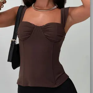 Princess Polly - Brown Kyrie Longline Corset Top thumbnail 1