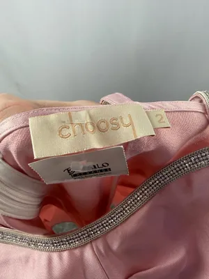 Choosy‎ Brand Rhinestone Trimmed Satin Mini Dress in Pink Size 2 thumbnail 8
