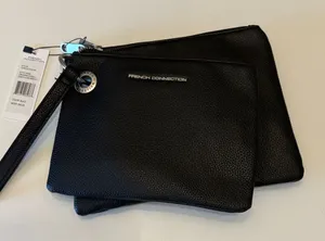 NWT French Connection Lara pebble double slim‎ pouches wristlet thumbnail 1