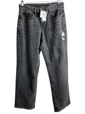American Eagle Outfitters Straight High-Rise Jeans in Charcoal Black thumbnail 2