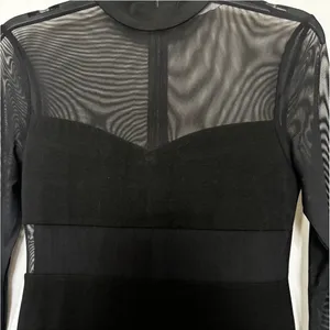Petal & Pup Farrow Long Sleeve Midi Dress in black size S thumbnail 4
