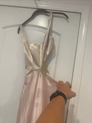 NWT Meshki Gianna Two Tone Slashed Maxi Dress Blush Pink Sz XXS thumbnail 8