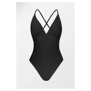 NWT Cupshe Kasey Black Cutout Back One Piece Swimsuit thumbnail 3