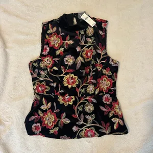 Anthropologie Eva Franco Luxe Embroidered Velvet Top thumbnail 2