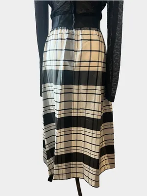 Vintage Betty Lane Original Black White Plaid Lace Bow Maxi Dress Union Made thumbnail 4