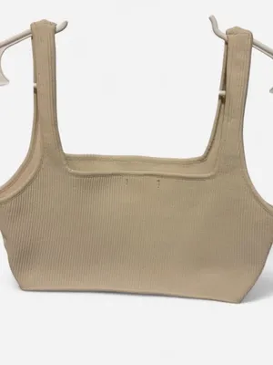 Kendall + Kylie cream ribbed crop top #kendallkylie #ribbed thumbnail 2
