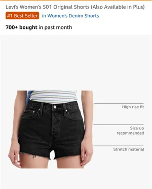 Levi’s Women’s Original 501 Shorts thumbnail 2