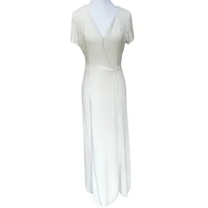 Lulus Heart of Marigold dress maxi party size S wrap white boho beach rehearsal thumbnail 5