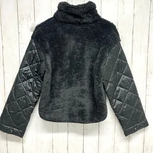Joy Lab Jacket Women Size XS‎ Collared Sherpa Quilted Sleeve Full Zip Cropped thumbnail 7