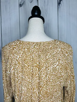 Savanna Jane Embroidered Shirt Peasant Southwest Floral Boho Sz L Tie Neck thumbnail 9