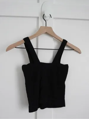 Free People Movement Black Twist Front Ribbed Tank Top thumbnail 2