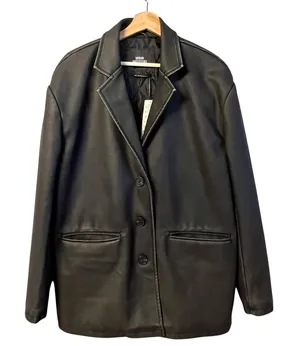 Urban Outfitters Oversized Faux Leather Blazer Jacket Size L Dad Grunge Punk thumbnail 1