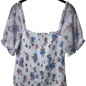 Abercrombie & Fitch Smocked Puff Sleeve Midi Dress Floral Coquette Cottagecore L thumbnail 7