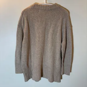 Zara Knit Crewneck Sweater Size Small Oatmeal Beige Ribbed Pullover thumbnail 5