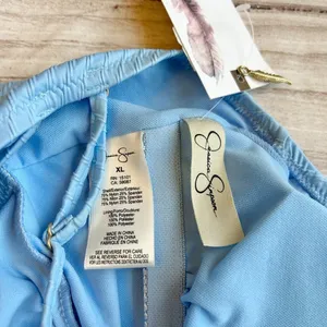 Jessica Simpson Textured Solids Plunge One Piece in Sky Size XL NWT thumbnail 9