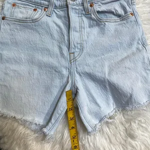 Levi'S Light Blue Wedgie Straight Shorts Distressed Frayed Hem High Waist Y2k thumbnail 7