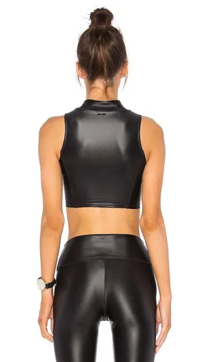 Revolve Ren black zippered sleeveless crop top NWT thumbnail 3