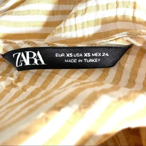 Zara yellow and white striped short sleeve crop top thumbnail 9