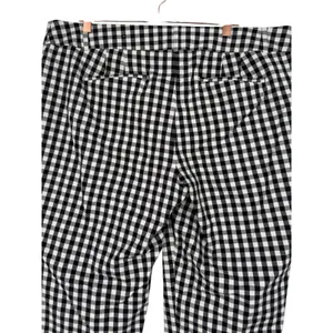 Ann Taylor Women's Curvy Gingham Cropped Pants Black White Check Size 16 Preppy thumbnail 7