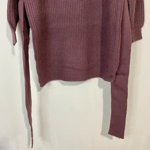 Zenana Women’s Waist Tie Turtleneck Sweater Dress Eggplant Size XS NWOT thumbnail 3