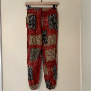 Patchwork graphic bohemian Harem pants Red Size XS thumbnail 2