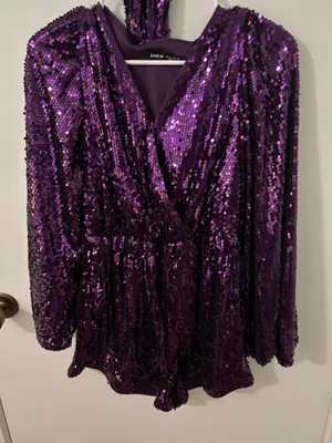 Purple Sequins Shein Romper  thumbnail 1