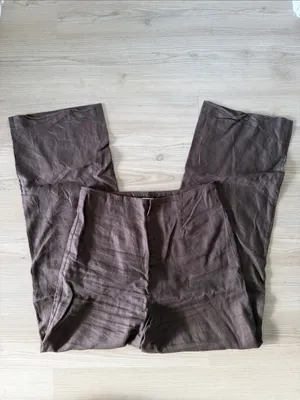 Olivaceous Brown Linen Casual Pants thumbnail 4