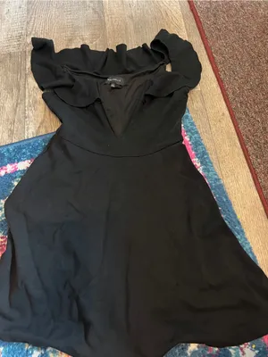 Majorelle Poise Black Off Shoulder Flare Mini Dress Small xs thumbnail 14
