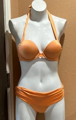 Victoria’s Secret orange padded two piece swimsuit thumbnail 1