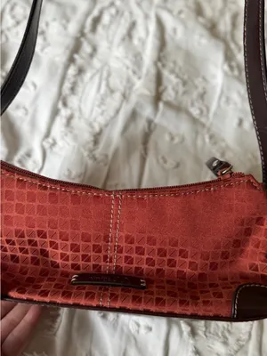 Nine & Co. Red Geometric Shoulder Bag with Dark Brown Trim thumbnail 7