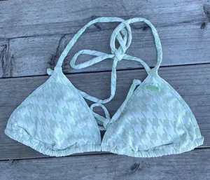 Roxy Check It Mint Houndstooth Triangle Bikini Top Size S NWT thumbnail 2