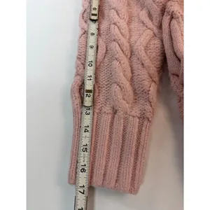 Boston Proper Blush Pink Cable Knit Open Front Longline Cardigan Sweater Small thumbnail 5