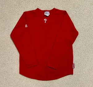 Philadelphia Phillies Majestic Therma Base Thermal Fleece Sweater, Med thumbnail 1